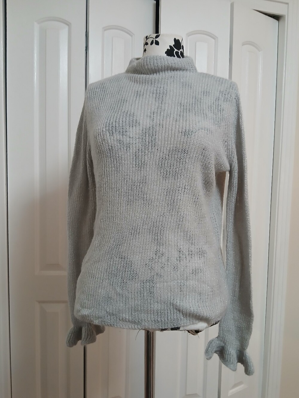 Cato Light Gray Knit Turtleneck Sweater